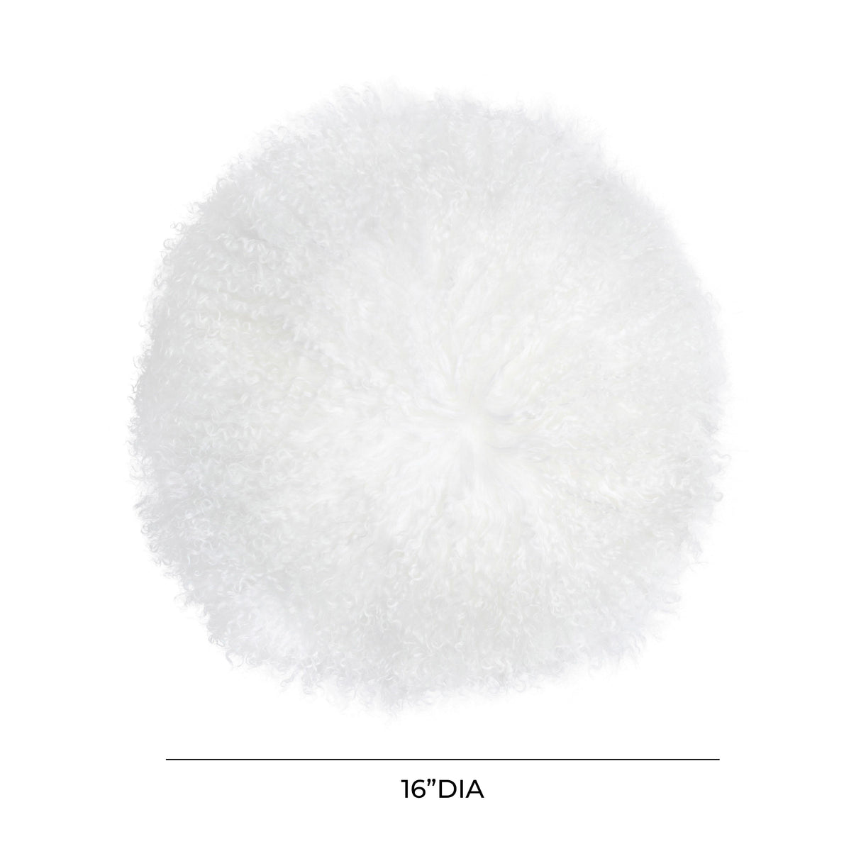 New Zealand White Sheepskin 16" Round Pillow