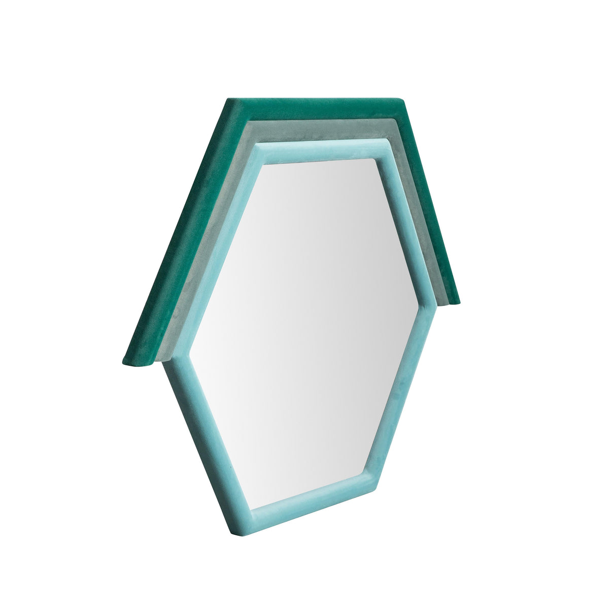 Lally Aqua Velvet Prism Wall Mirror