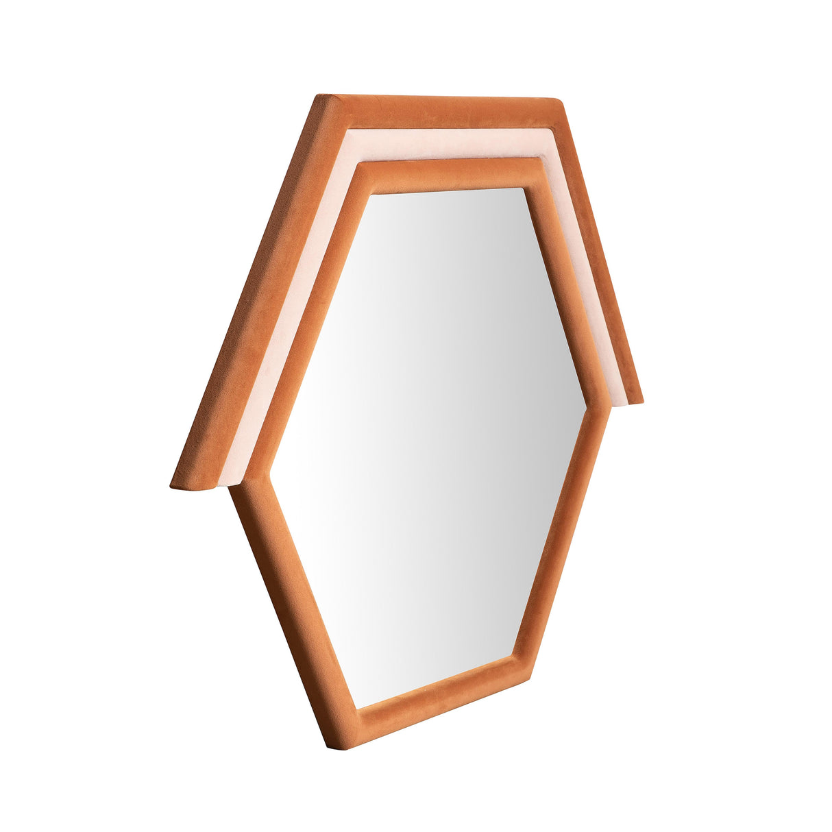 Lally Terracotta Velvet Prism Wall Mirror