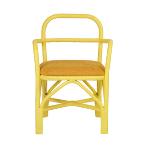 Ginny Yellow Rattan Dining Chair