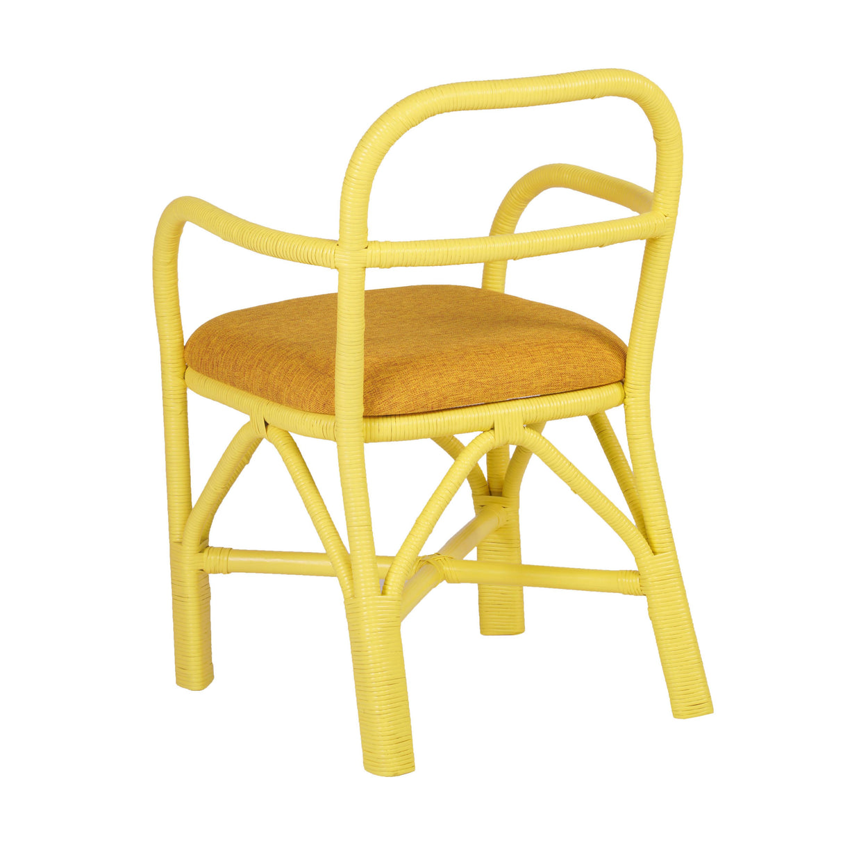 Ginny Yellow Rattan Dining Chair