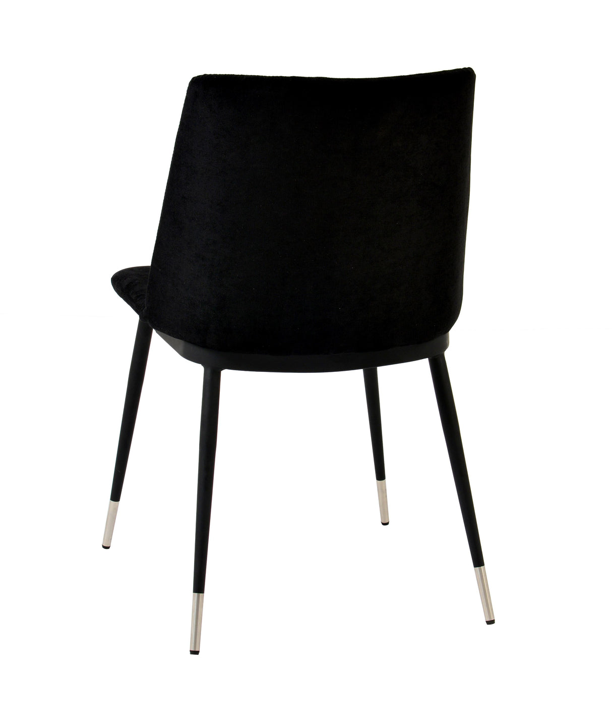 Evora Black Velvet Chair - Silver Legs - Set of 2