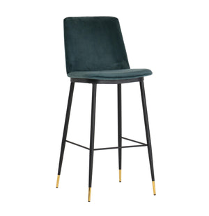 Evora Green Velvet Counter Stool (Set of 2)