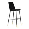 Evora Black Velvet Counter Stool (Set of 2)