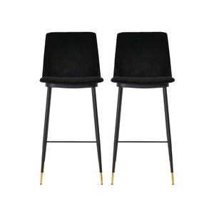 Evora Black Velvet Counter Stool (Set of 2)