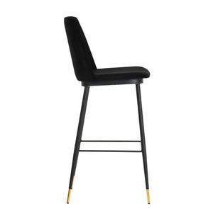 Evora Black Velvet Counter Stool (Set of 2)