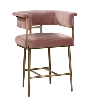 Astrid Blush Velvet Counter Stool