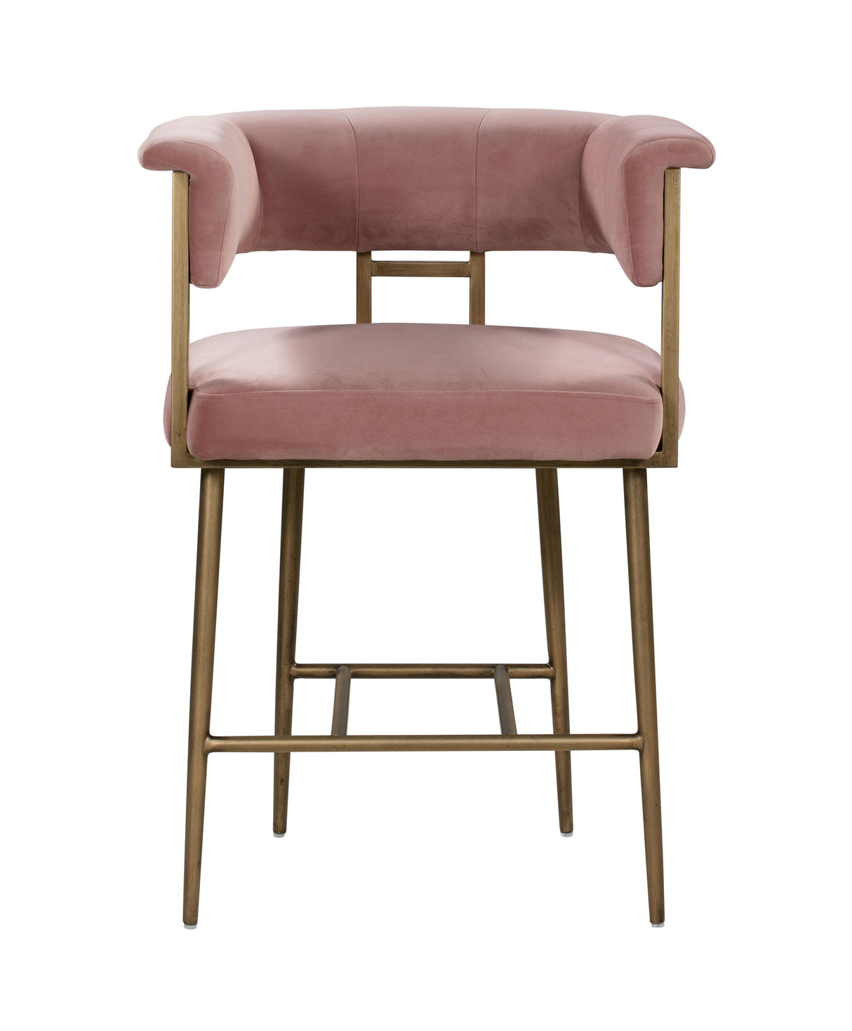 Astrid Blush Velvet Counter Stool