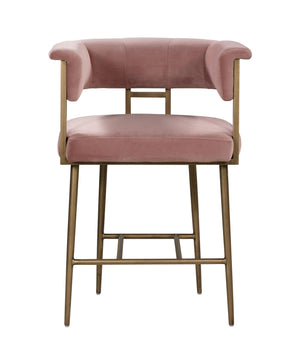 Astrid Blush Velvet Counter Stool