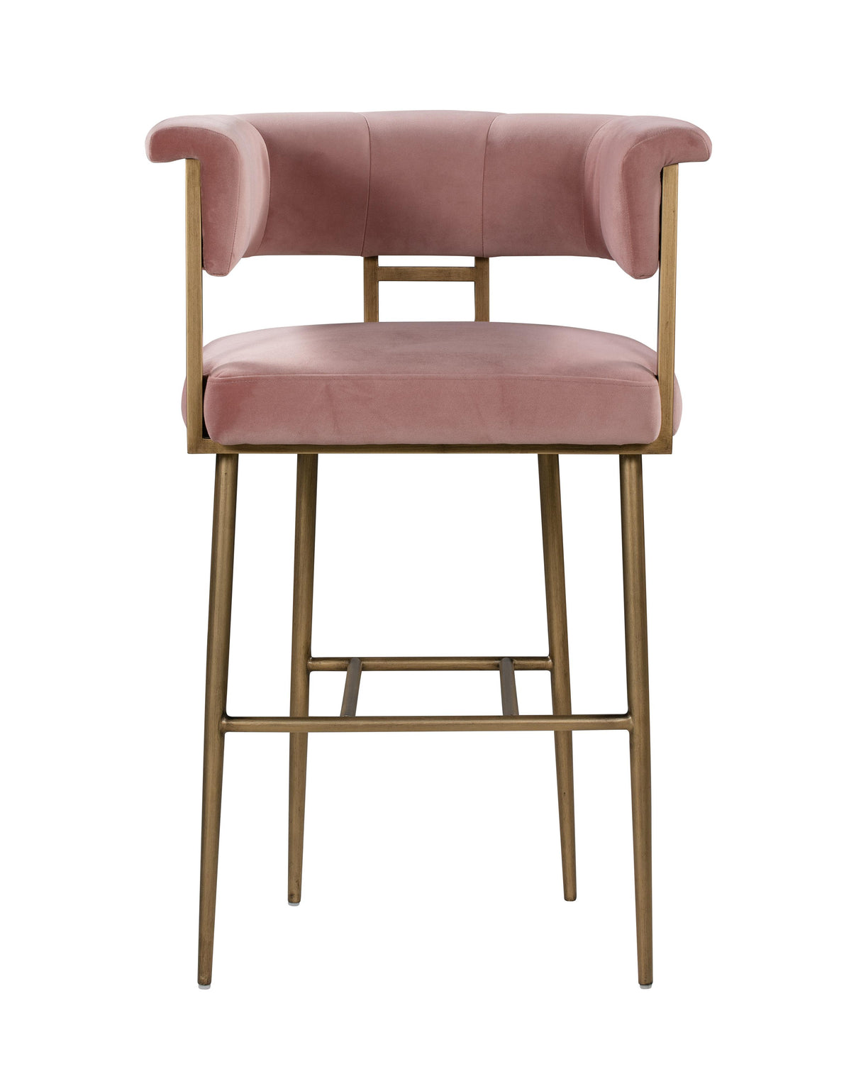 Astrid Blush Velvet Bar Stool