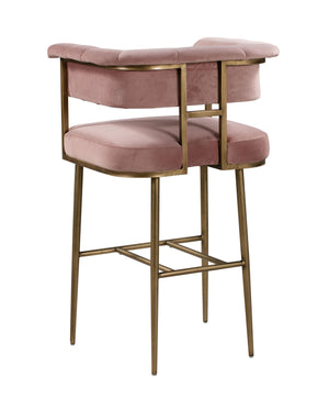 Astrid Blush Velvet Bar Stool