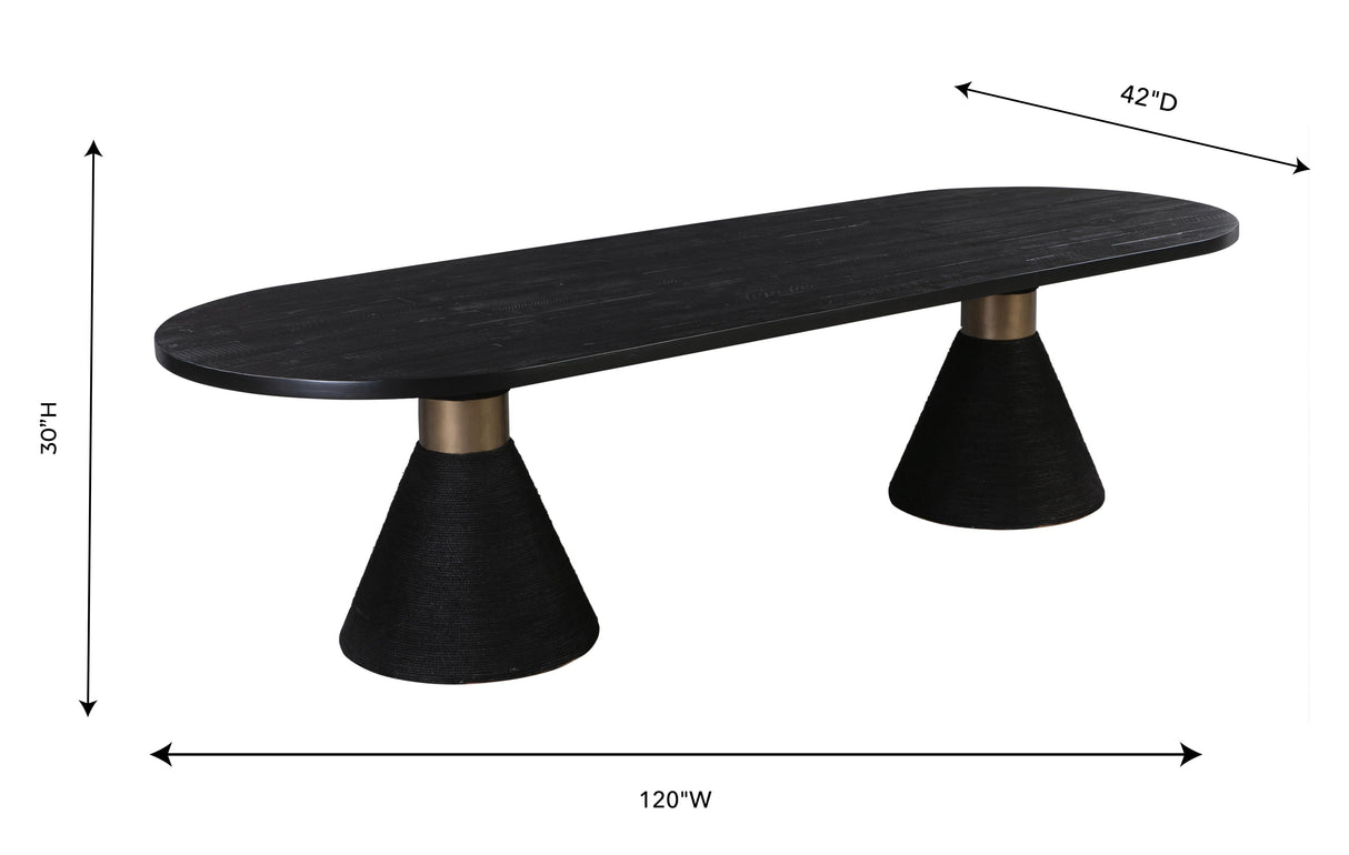 Rishi Black Rope Oval Table