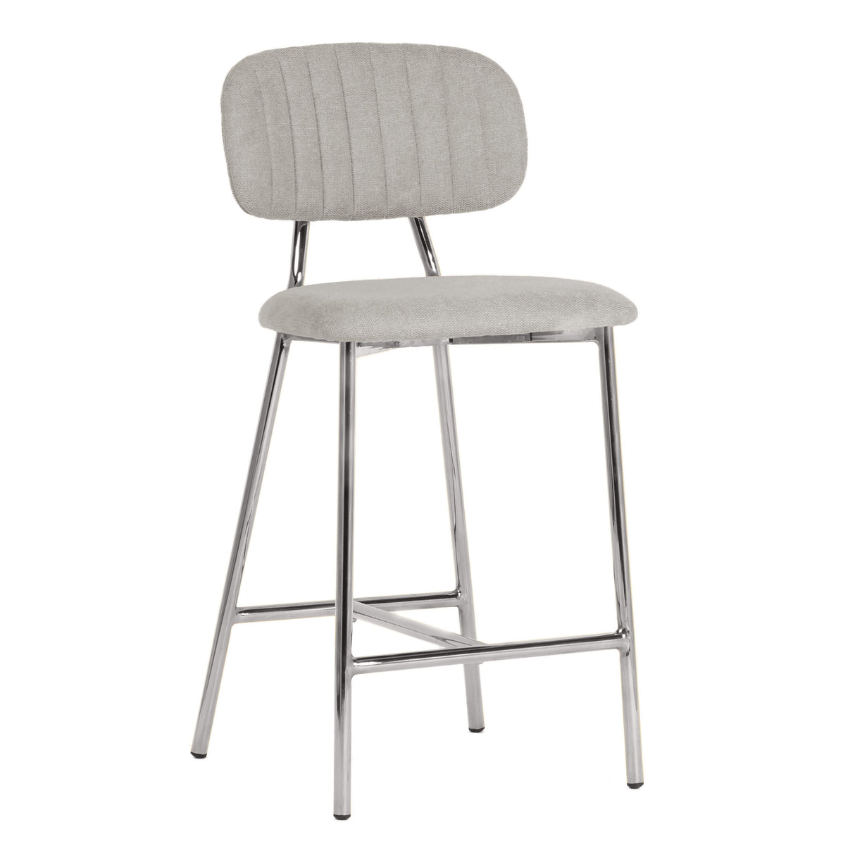 Ariana Grey Counter Stool - Silver Legs