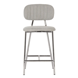 Ariana Grey Counter Stool - Silver Legs