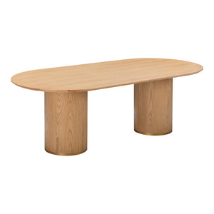 Brandy Natural Ash Wood Oval Dining Table