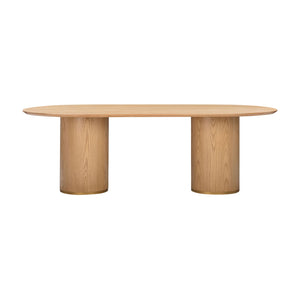 Brandy Natural Ash Wood Oval Dining Table