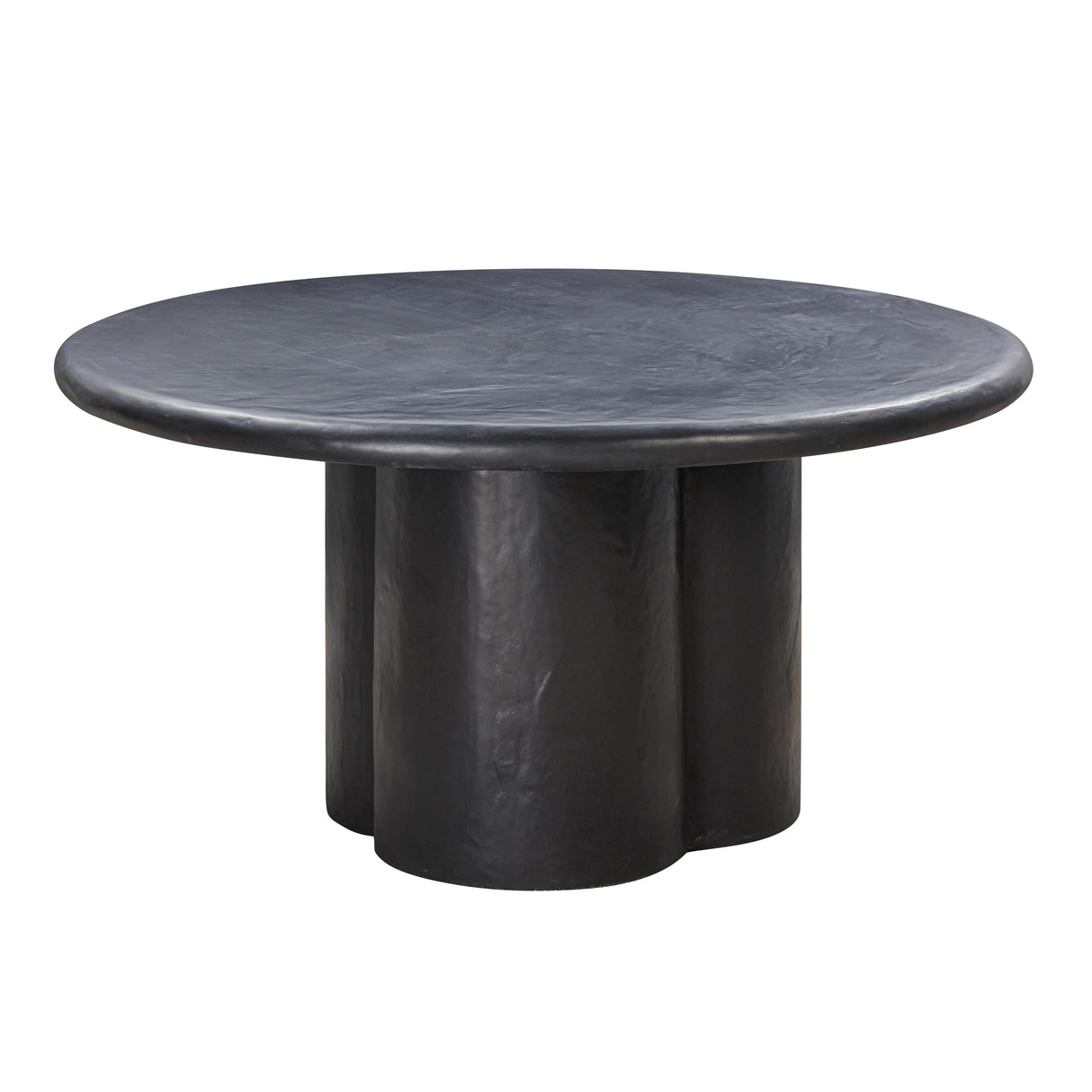 Elika Black Faux Plaster Round Dining Table