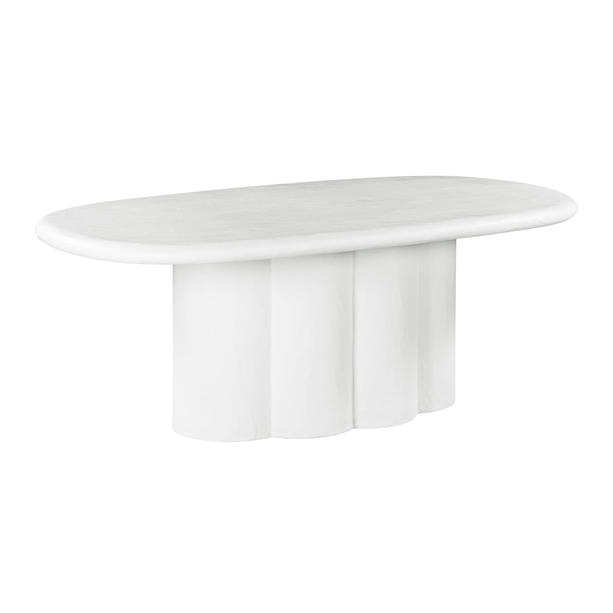 Elika White Faux Plaster Oval Dining Table