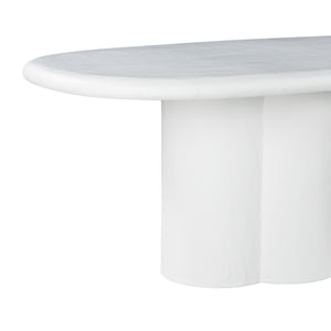 Elika White Faux Plaster Oval Dining Table