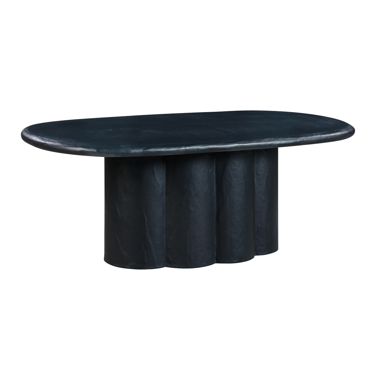 Elika Black Faux Plaster Oval Dining Table