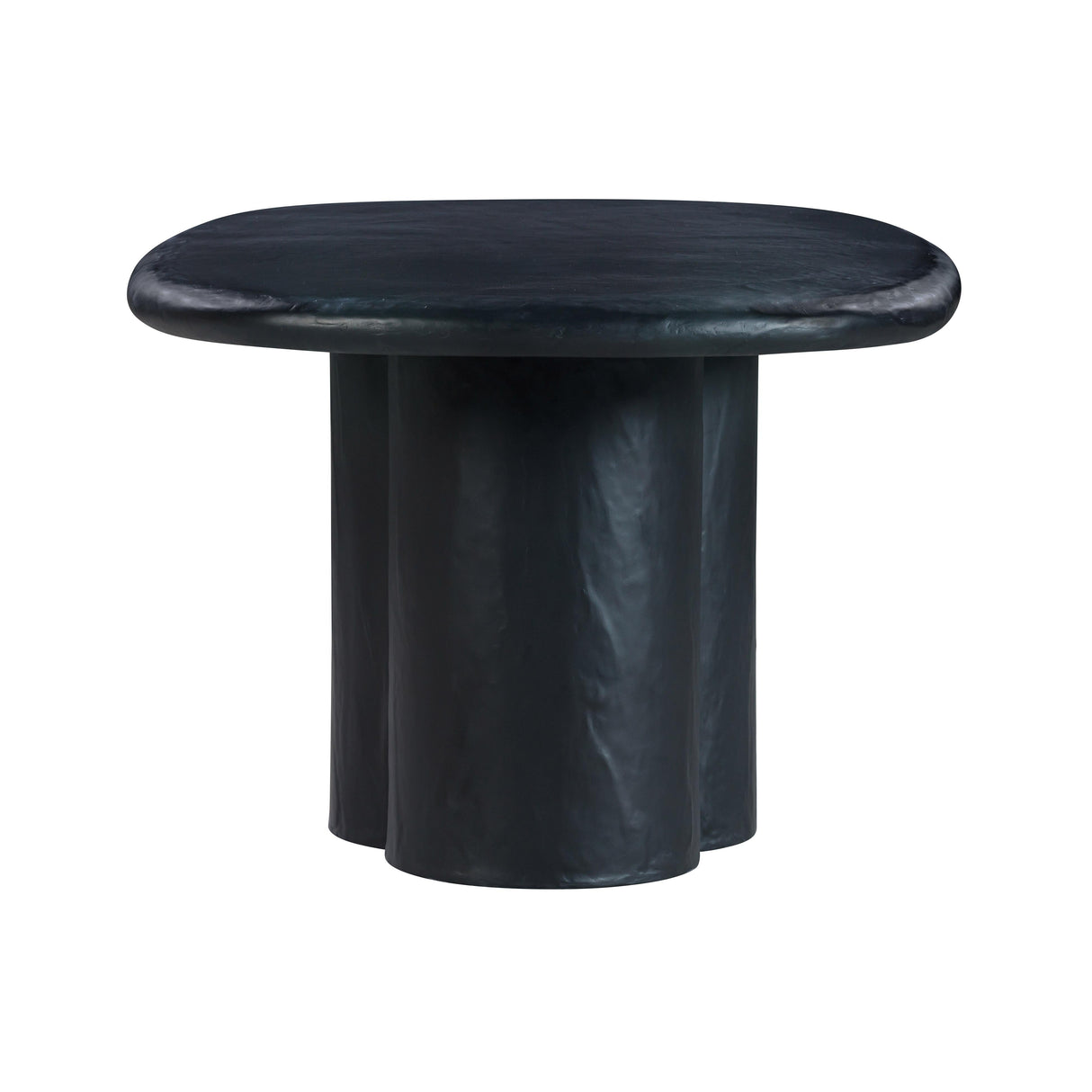 Elika Black Faux Plaster Oval Dining Table