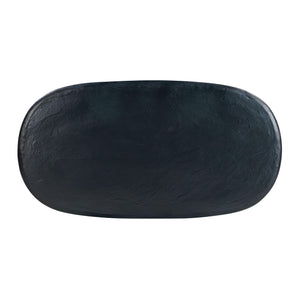 Elika Black Faux Plaster Oval Dining Table