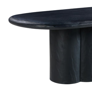 Elika Black Faux Plaster Oval Dining Table