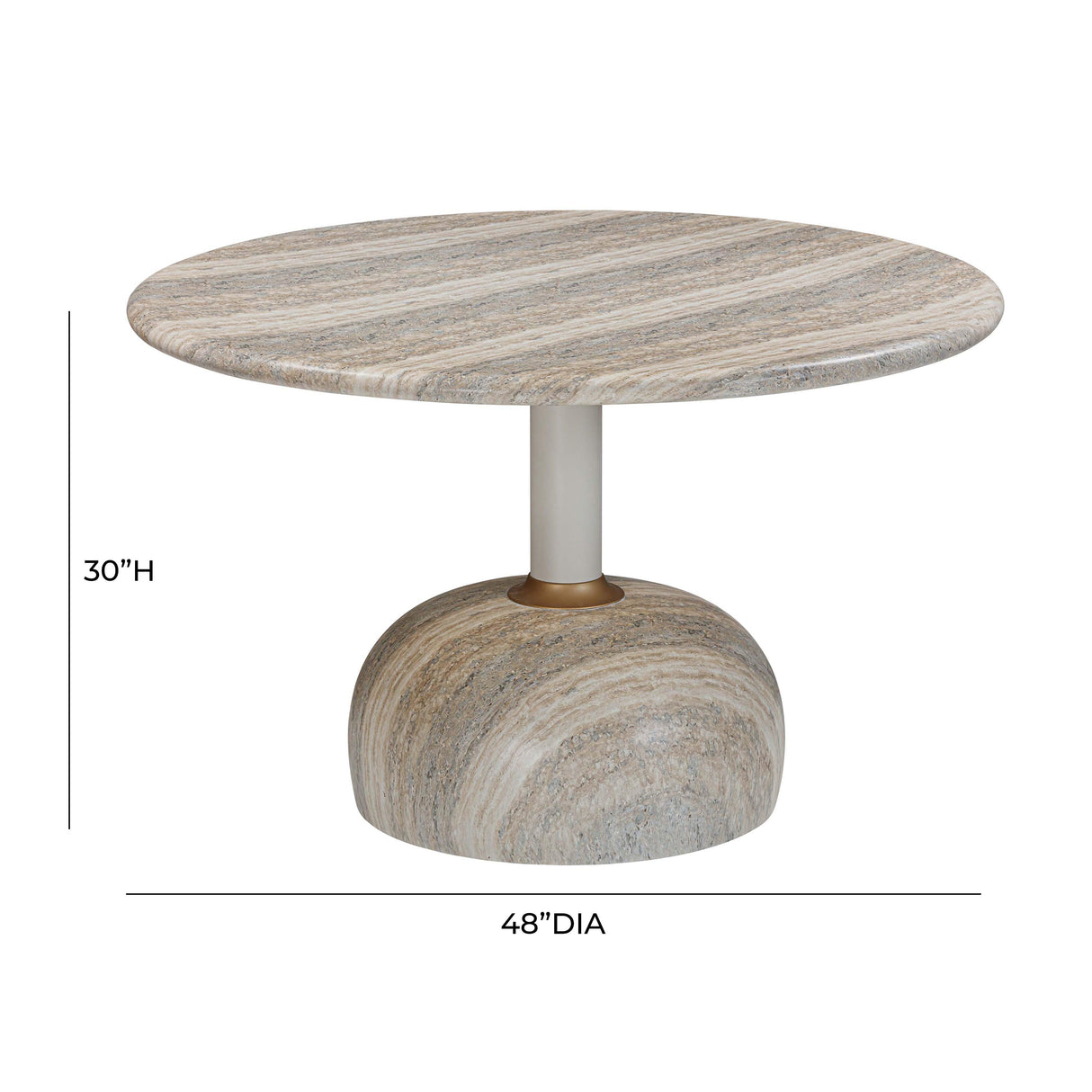 Omaha Concrete Faux Travertine 48" Round Dining Table