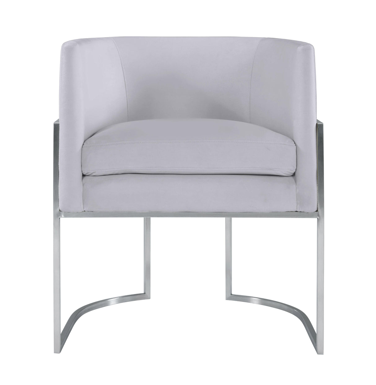 Giselle Grey Velvet Dining Chair - Silver Frame