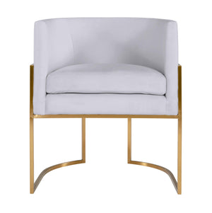 Giselle Grey Velvet Dining Chair - Gold Frame