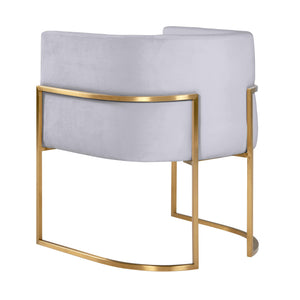 Giselle Grey Velvet Dining Chair - Gold Frame