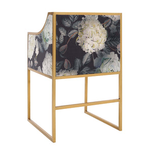 Atara Floral Velvet Gold Chair