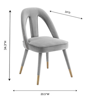 Petra Light Grey Velvet Side Chair