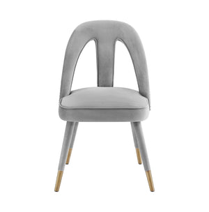 Petra Light Grey Velvet Side Chair