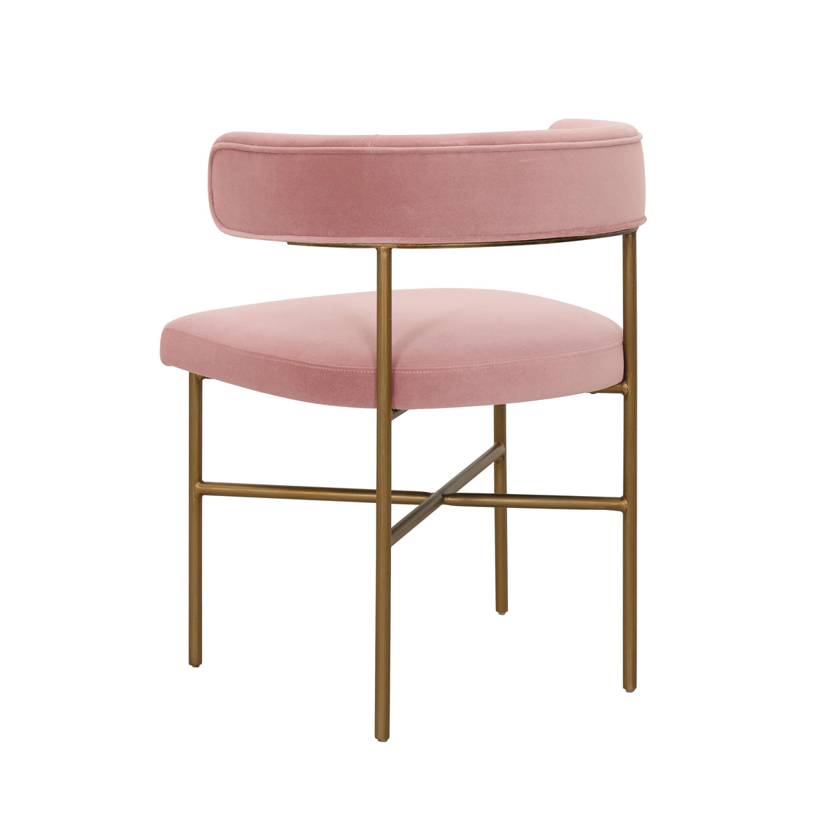 Kim Performance Velvet Chair in Blush