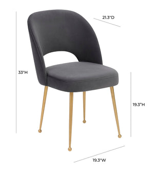 Swell Dark Grey Velvet Chair