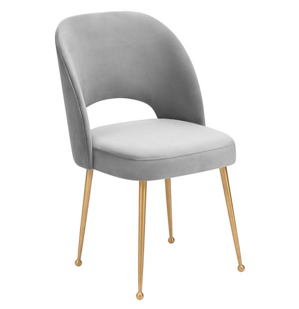 Swell Light Grey Velvet Chair