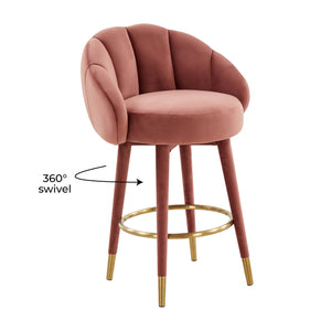 Myla Salmon Swivel Counter Stool