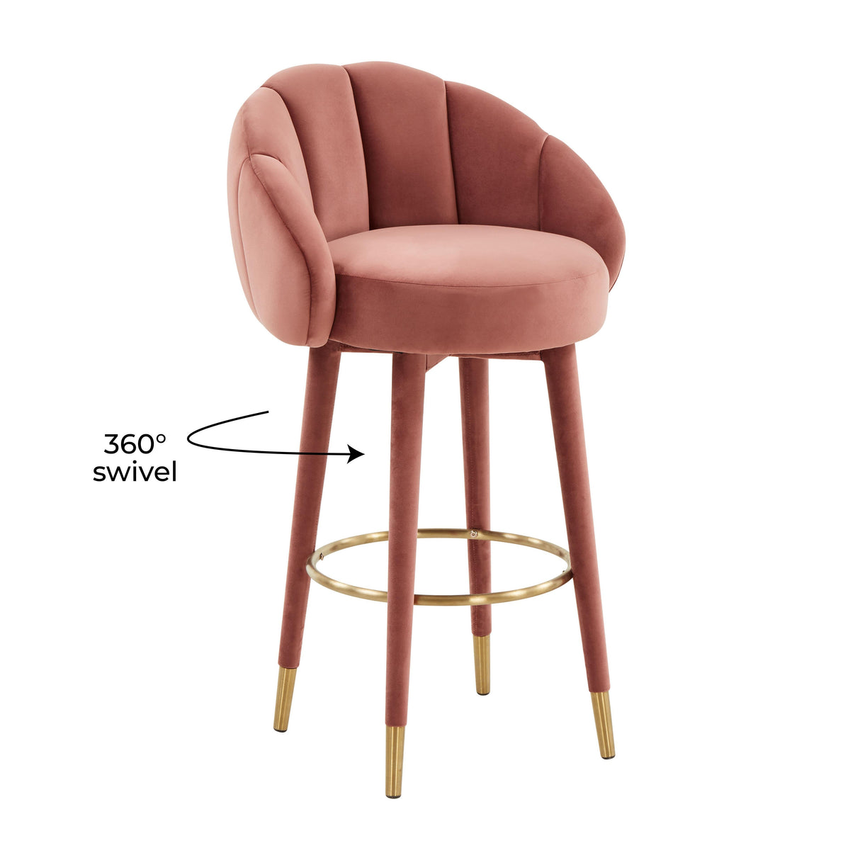 Myla Salmon Swivel Bar Stool