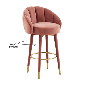 Myla Salmon Swivel Bar Stool