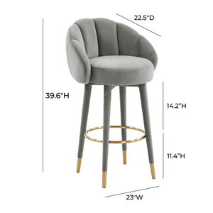 Myla Light Grey Swivel Bar Stool