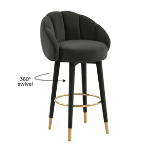 Myla Black Swivel Bar Stool