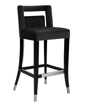 Hart Black Velvet Bar Stool