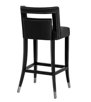 Hart Black Velvet Bar Stool