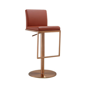 Sentinel Saddle Brown and Rose Gold Adjustable Stool