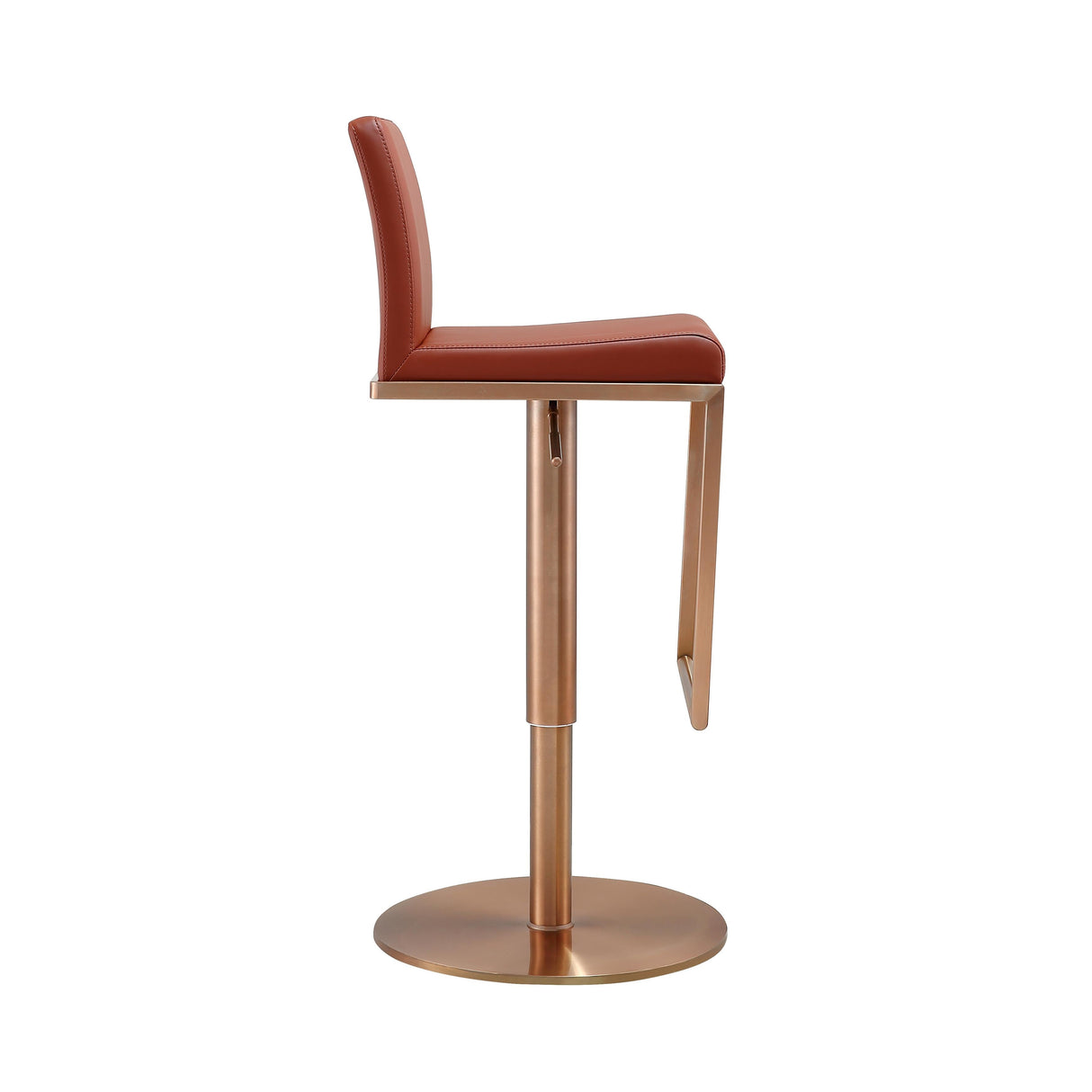 Sentinel Saddle Brown and Rose Gold Adjustable Stool