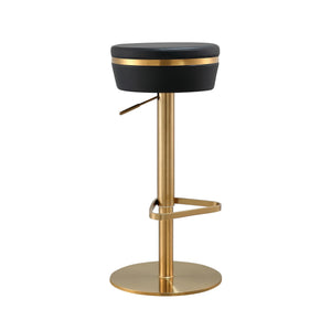 Astro Black and Gold Adjustable Stool