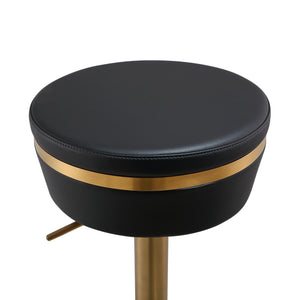 Astro Black and Gold Adjustable Stool