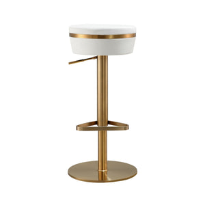 Astro White and Gold Adjustable Stool