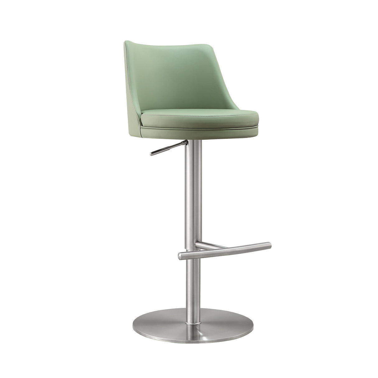 Reagan Sea Foam Green and Silver Adjustable Stool